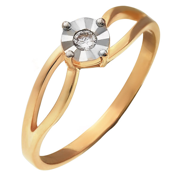 Кольцо, золото, фианит, 821316-1